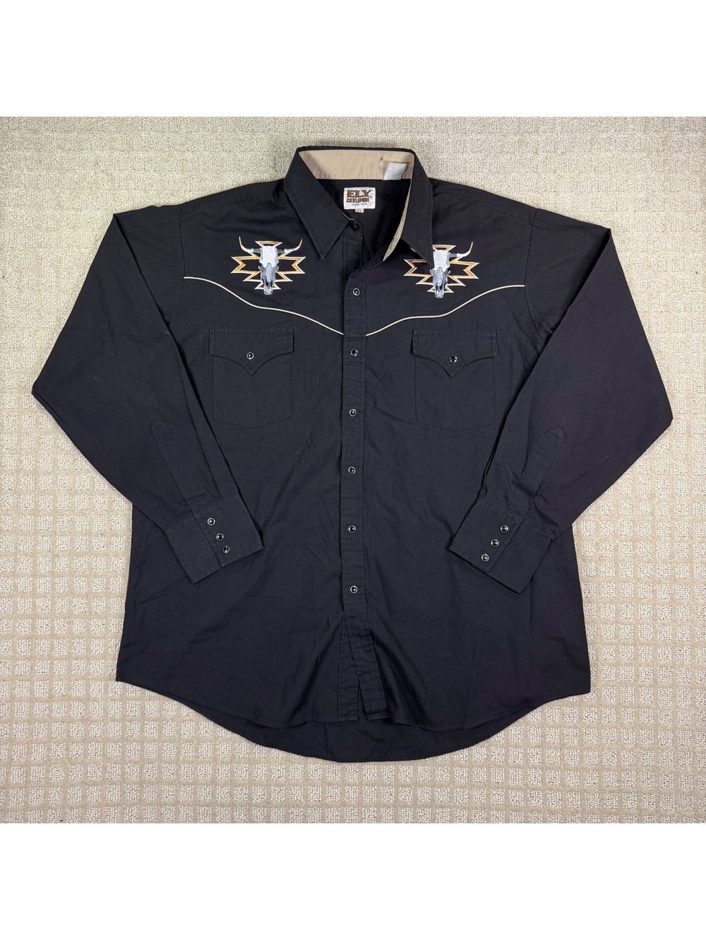 Ely Cattleman embroidered western shirt XL
